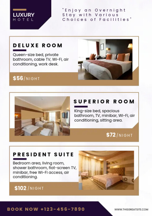 Price List Room Hotel Template | PosterMyWall