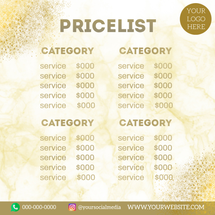 Price List Template, Price Sheet, Pricelist Flyer, Pricing Guide Sheet ...