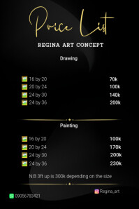 Price list template Pinterest Graphic