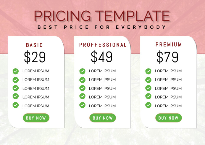 PRICE TABLE TEMOLATE A4 template