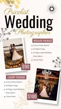Pricelist Photography Wedding Instagram Story template