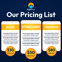 pricing list Instagram Post template
