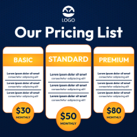 pricing list Instagram Post template