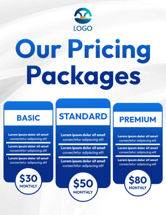Pricing Packages Template PosterMyWall