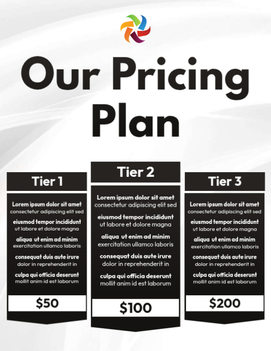 Pricing Plan Template PosterMyWall