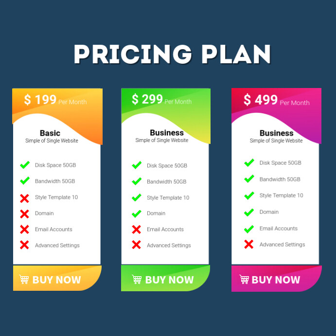 Pricing Plans Ads Template PosterMyWall