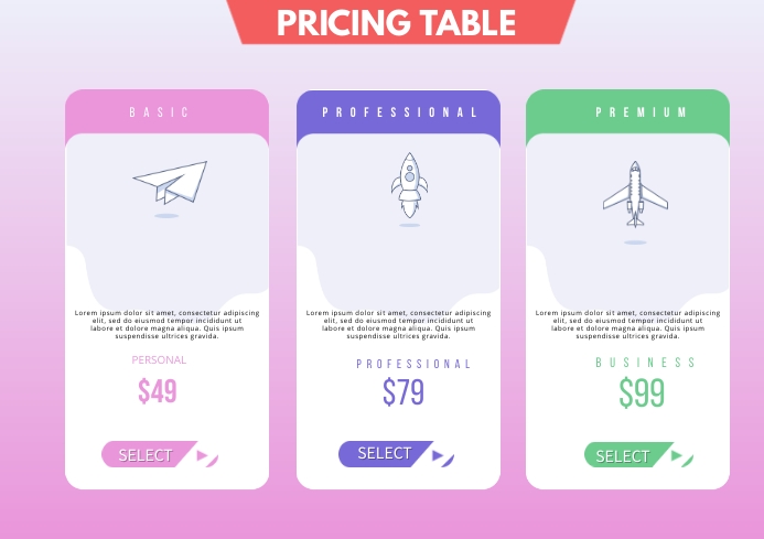 Pricing Plans Chart Template PosterMyWall