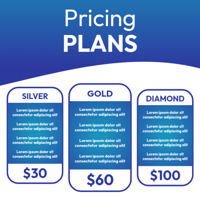 Pricing Plans Template PosterMyWall