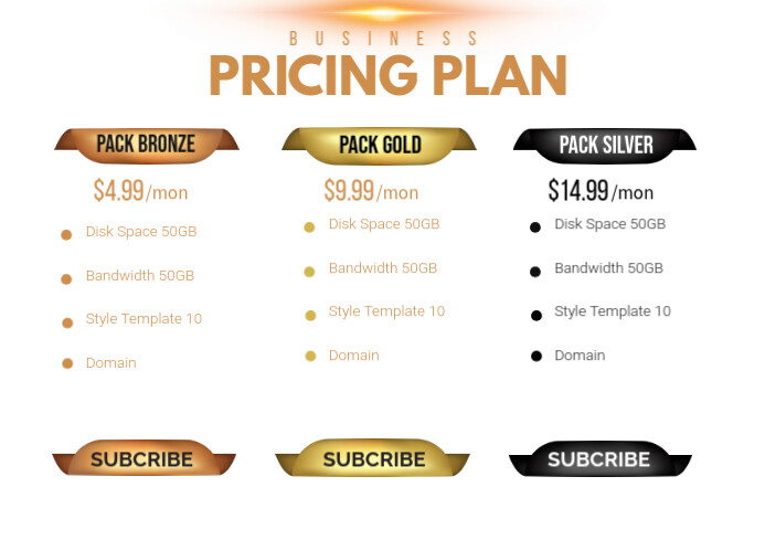 Pricing Table Ads Template | PosterMyWall