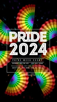 PRIDE 2024 - Rainbow Fans 1080x1920 Digital Display (9:16) template