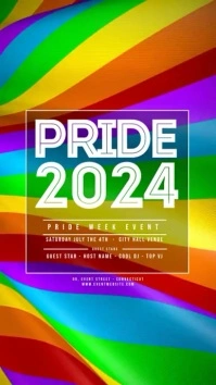 PRIDE 2024 - Rainbow Flag 1080x1920 Tampilan Digital (9:16) template
