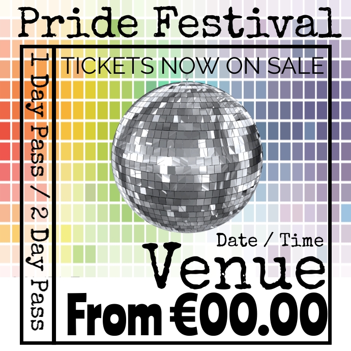 Pride Raffle Tickets Copia de Pride Festival Ticket on SALE | PosterMyWall