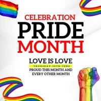 Pride month flyer Square (1:1) template