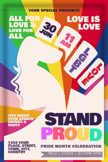Pride Month Stand Proud Event Template | PosterMyWall