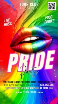 Rød Pride Party Ecrã digital Template