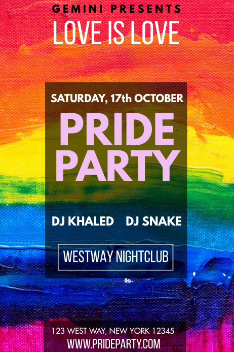 PRIDE PARTY Template PosterMyWall
