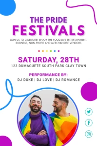 Pride Party Event Invitation Poster template