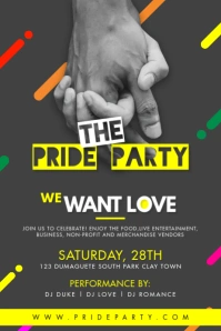 Pride Party Invitation Poster Template Affiche