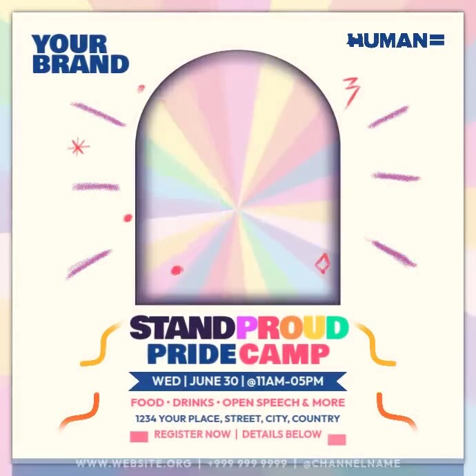 Pride Stand Proud Camp Post Template | PosterMyWall