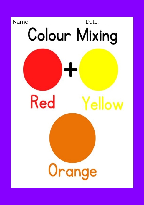 Primary Colour Mixing Worksheets Template PosterMyWall