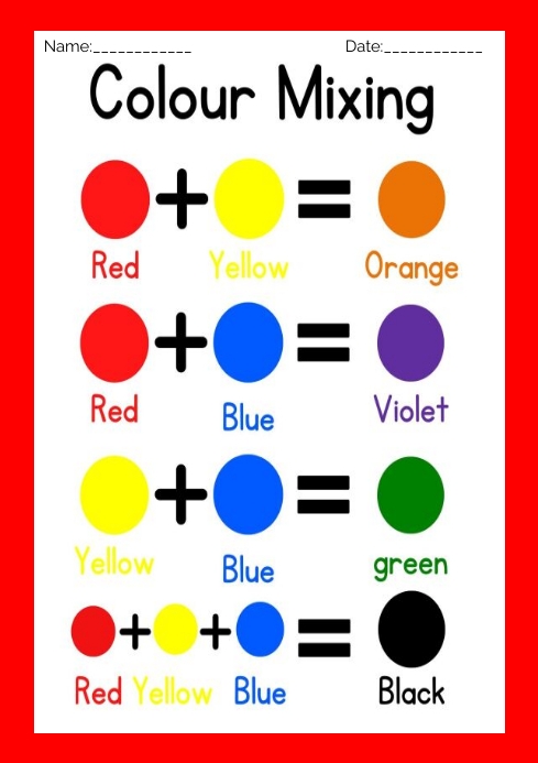 Primary Colour Mixing Worksheets Template PosterMyWall, 53% OFF
