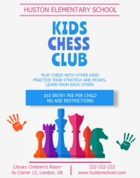 Primary School Chess Club Flyer Poster/Wallboard template
