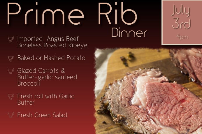 Poster Ribs Prime Rib Dinner 2021 Template | PosterMyWall