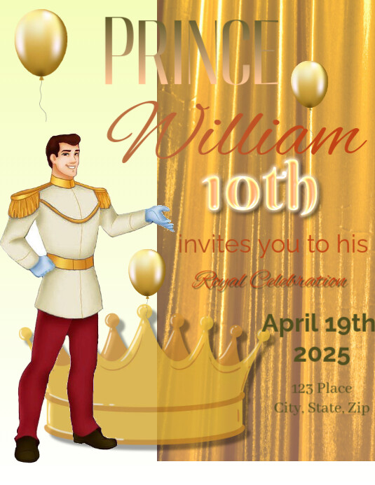 Prince Invite Flyer (US Letter) template
