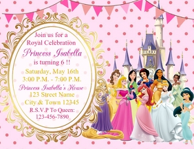 PRINCESS BIRTHDAY INVITATION Flyer (US Letter) template