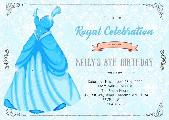 princess dress invitation template Princess Invitation Girl Baby Shower Birthday Dress