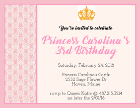 Princess Birthday Flyer (US Letter) template