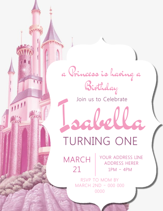 Princess Castle Invitation Template Postermywall