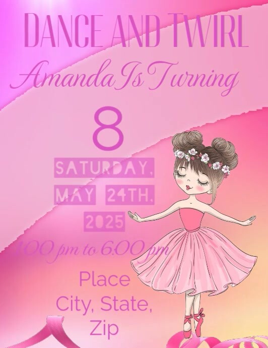 Princess Girl Flyer Pamflet (Letter AS) template
