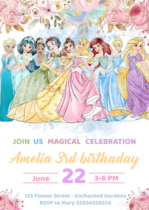 Princess Invitation Template | PosterMyWall