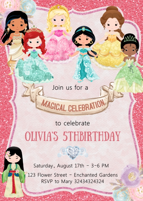 Custom Princess Invitations