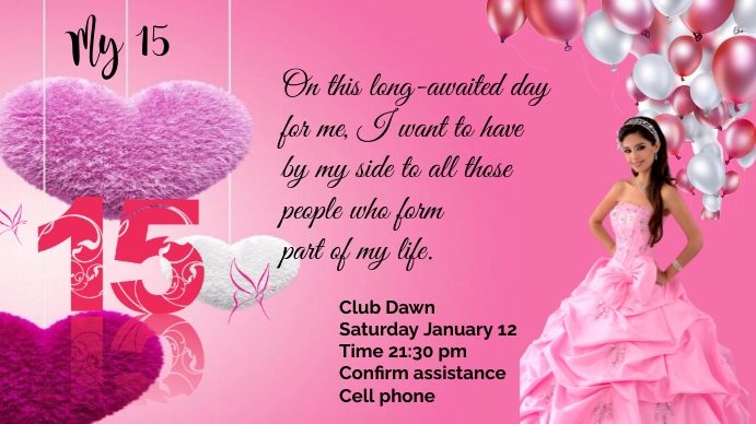 PRINCESS QUINCEAÑERA Digital Display (16:9) template