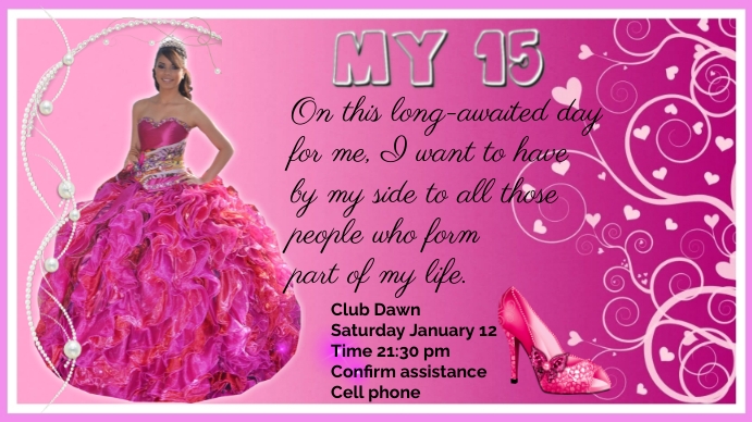 Princess Quinceañera Ekran reklamowy (16:9) template