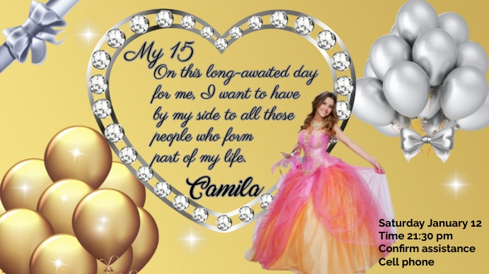 PRINCESS QUINCEAÑERA Ekran reklamowy (16:9) template