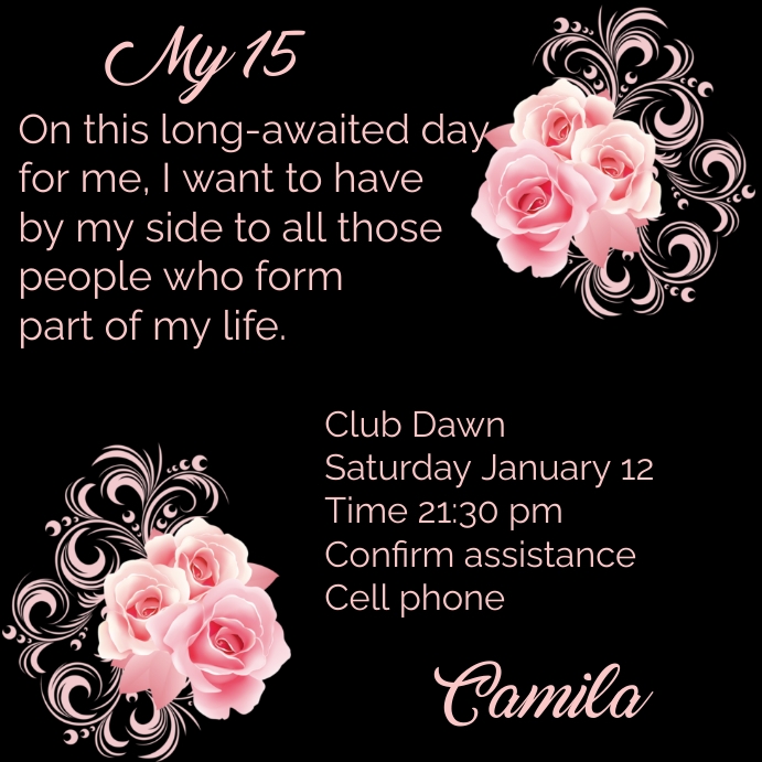 PRINCESS QUINCEAÑERA Instagram Post template