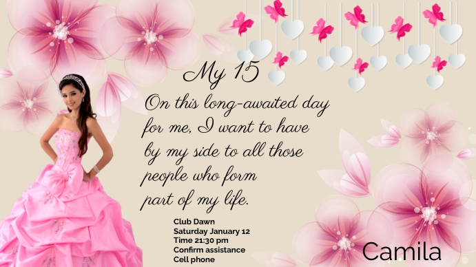 PRINCESS QUINCEAÑERA Digital Display (16:9) template