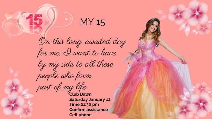 PRINCESS QUINCEAÑERA Prezentacja (16:9) template