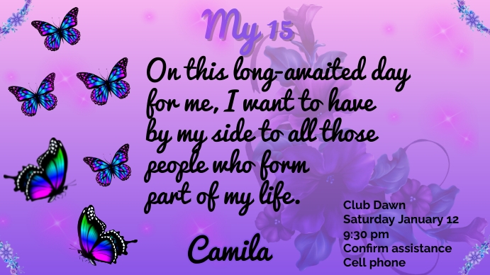 Princess Quinceañera Digital Display (16:9) template