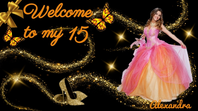 Princess Quinceañera Digital Display (16:9) template