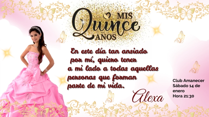 Princess Quinceañera Ekran reklamowy (16:9) template
