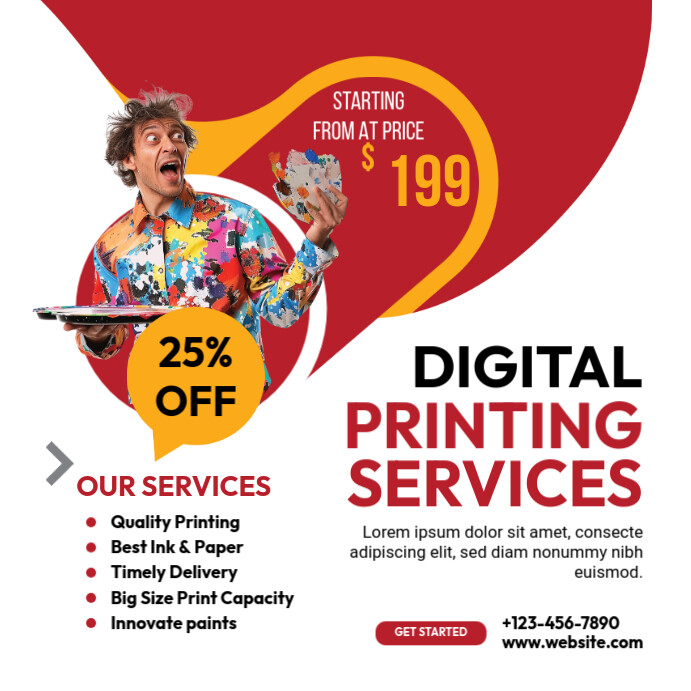 print shop ad template Instagram Post
