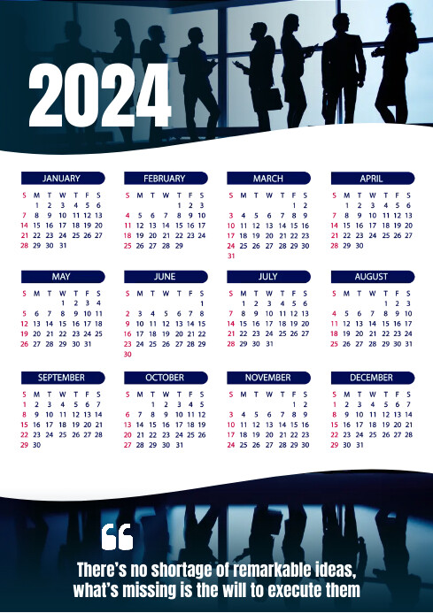 printable 2024 calendars for clients Template | PosterMyWall