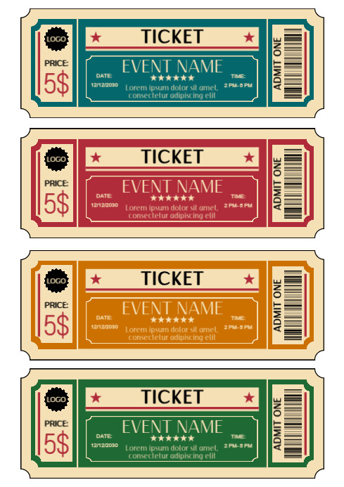 Event Ticket Template Printable