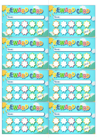 Printable A4 Reward Card for Students Template
