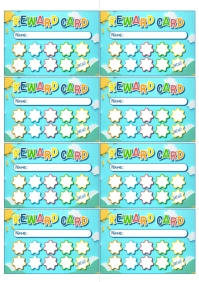 Printable A4 Reward Card for Students Template