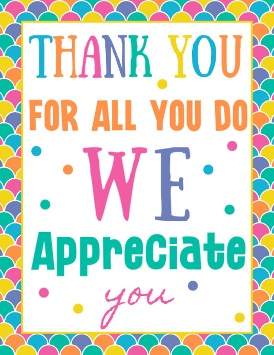 App Apreciation Sign Printable Appreciation Signs, Staff Appreciation Signs, Appreciation ...
